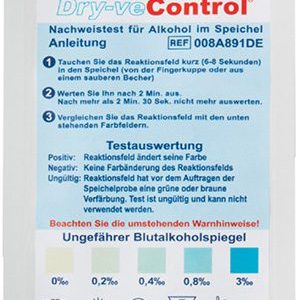 Bandelettes de test salivaire pour le dépistage de l'alcool ou de l'éthlyglucuronide