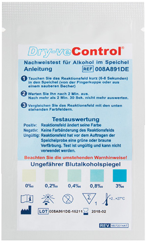 Speichel-Teststreifen für Alkohol bzw. Ethlyglucuronid Drogentest